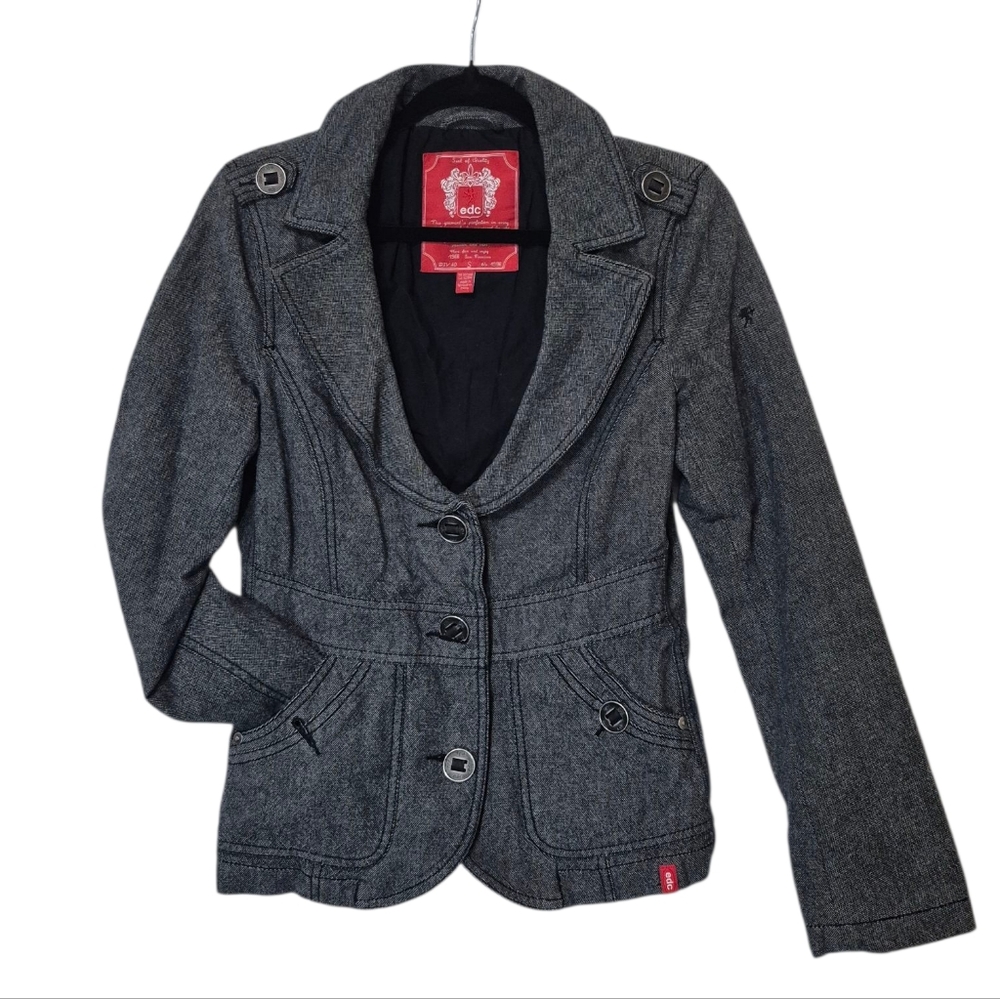 "Vintage Esprit" 100% cotton EDC  Charcol Grey Jean Jacket NWOT - Picture 3 of 8